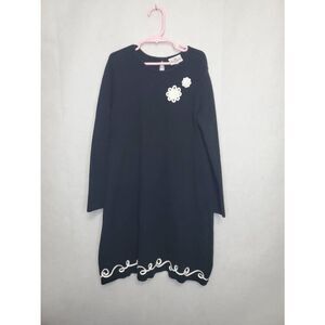 Hanna Andersson 100% Combed Cotton Long Sleeve Black and White Girl's Dress